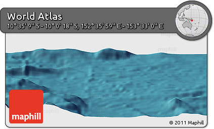 Satellite Panoramic Map of the Area around 10° 17' 43" S, 153° 4' 29" E