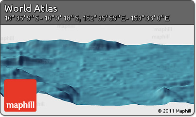 Satellite Panoramic Map of the Area around 10° 17' 43" S, 153° 4' 29" E