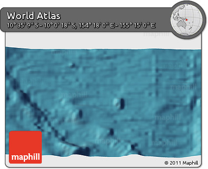 Satellite 3D Map of the Area around 10° 17' 43" S, 154° 46' 30" E