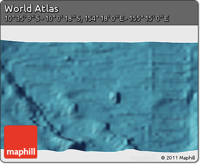 Satellite 3D Map of the Area around 10° 17' 43" S, 154° 46' 30" E