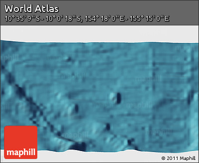 Satellite 3D Map of the Area around 10° 17' 43" S, 154° 46' 30" E