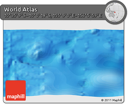 Political 3D Map of the Area around 10° 17' 43" S, 155° 37' 30" E
