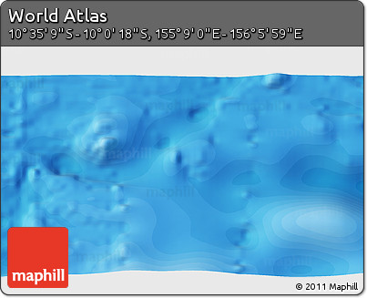 Political 3D Map of the Area around 10° 17' 43" S, 155° 37' 30" E