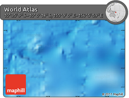 Physical Map of the Area around 10° 17' 43" S, 155° 37' 30" E