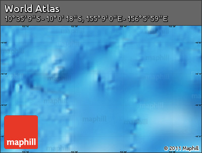 Physical Map of the Area around 10° 17' 43" S, 155° 37' 30" E