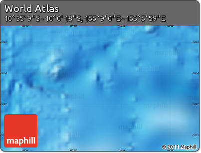 Physical Map of the Area around 10° 17' 43" S, 155° 37' 30" E