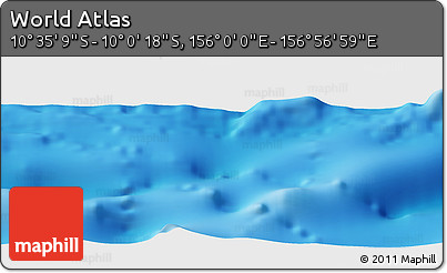 Physical Panoramic Map of the Area around 10° 17' 43" S, 156° 28' 29" E