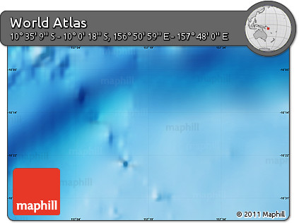 Physical Map of the Area around 10° 17' 43" S, 157° 19' 29" E