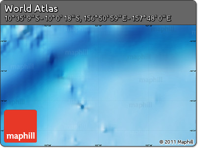 Physical Map of the Area around 10° 17' 43" S, 157° 19' 29" E