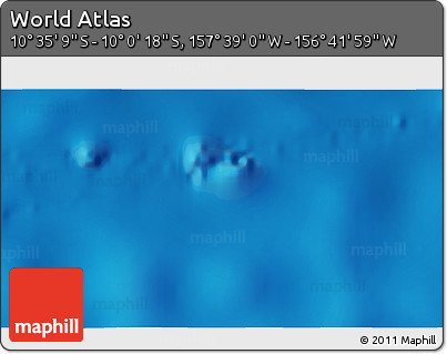 Shaded Relief 3D Map of the Area around 10° 17' 43" S, 157° 10' 30" W