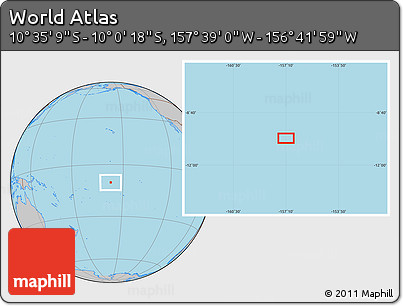 Gray Location Map of the Area around 10° 17' 43" S, 157° 10' 30" W