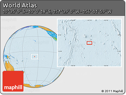 Political Location Map of the Area around 10° 17' 43" S, 157° 10' 30" W