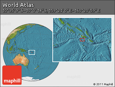 Satellite Location Map of the Area around 10° 17' 43" S, 159° 52' 30" E
