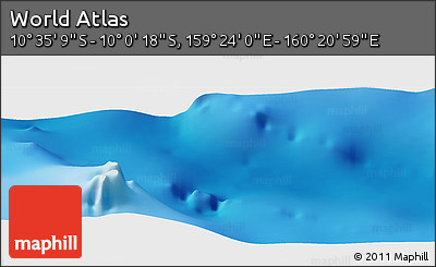 Physical Panoramic Map of the Area around 10° 17' 43" S, 159° 52' 30" E