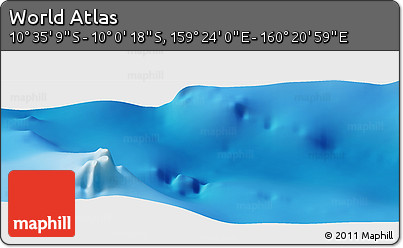 Physical Panoramic Map of the Area around 10° 17' 43" S, 159° 52' 30" E