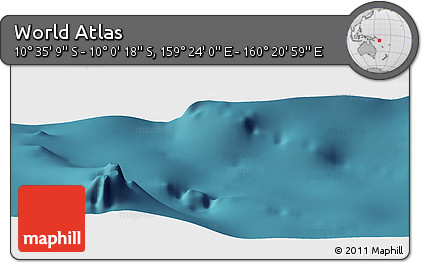 Satellite Panoramic Map of the Area around 10° 17' 43" S, 159° 52' 30" E