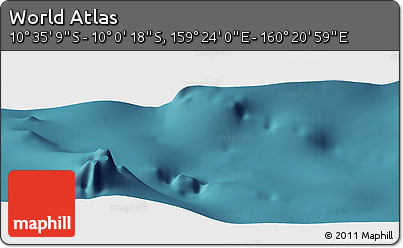 Satellite Panoramic Map of the Area around 10° 17' 43" S, 159° 52' 30" E