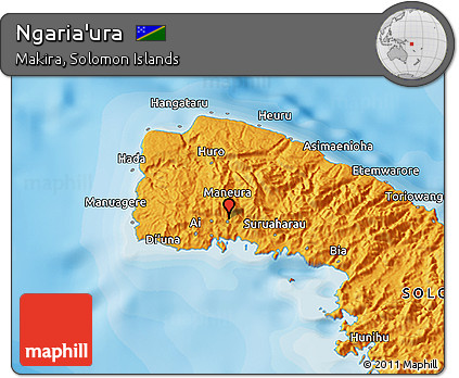 Political 3D Map of Ngaria'ura