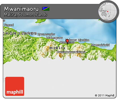 Physical Panoramic Map of Mwanimaoru