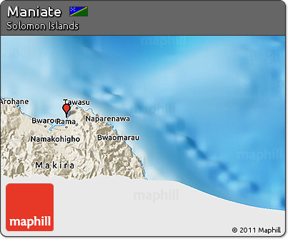 Shaded Relief 3D Map of Maniate