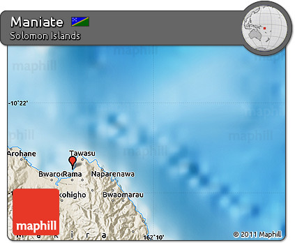 Shaded Relief Map of Maniate
