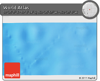 Physical 3D Map of the Area around 10° 17' 43" S, 163° 7' 30" W