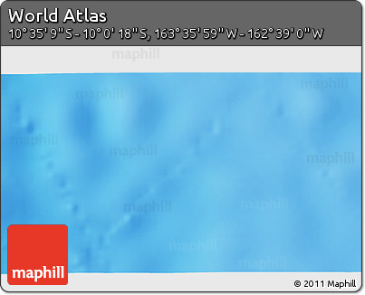 Physical 3D Map of the Area around 10° 17' 43" S, 163° 7' 30" W
