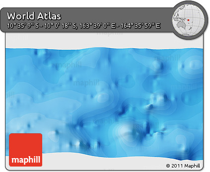 Political 3D Map of the Area around 10° 17' 43" S, 164° 7' 30" E