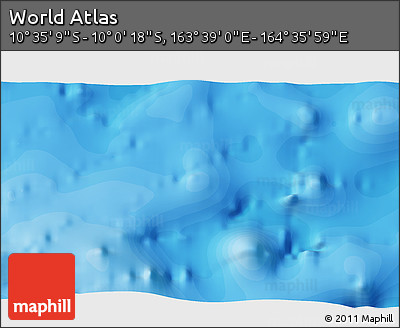 Political 3D Map of the Area around 10° 17' 43" S, 164° 7' 30" E