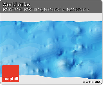 Political 3D Map of the Area around 10° 17' 43" S, 164° 7' 30" E