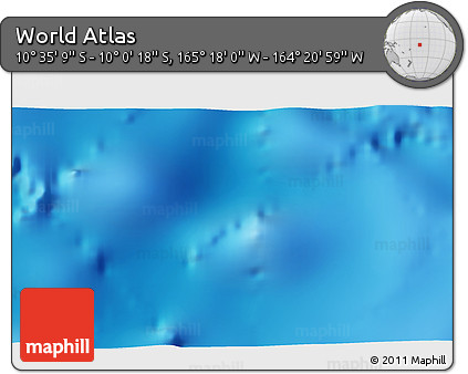 Physical 3D Map of the Area around 10° 17' 43" S, 164° 49' 29" W