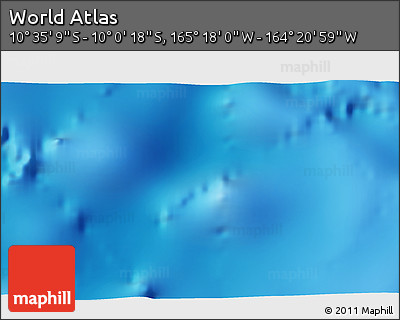 Physical 3D Map of the Area around 10° 17' 43" S, 164° 49' 29" W