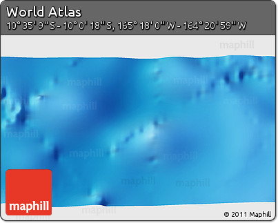 Physical 3D Map of the Area around 10° 17' 43" S, 164° 49' 29" W