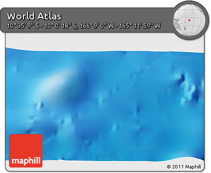 Physical 3D Map of the Area around 10° 17' 43" S, 165° 40' 30" W