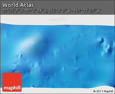 Physical 3D Map of the Area around 10° 17' 43" S, 165° 40' 30" W