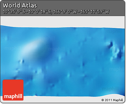 Physical 3D Map of the Area around 10° 17' 43" S, 165° 40' 30" W