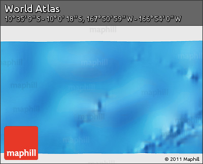 Physical 3D Map of the Area around 10° 17' 43" S, 167° 22' 30" W