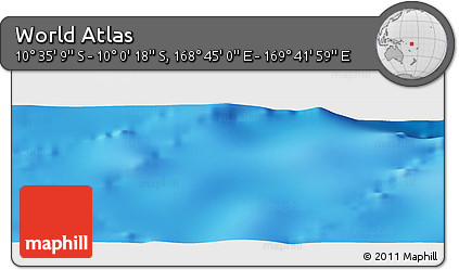 Physical Panoramic Map of the Area around 10° 17' 43" S, 169° 13' 29" E