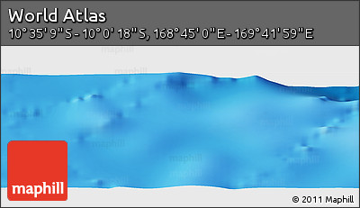 Physical Panoramic Map of the Area around 10° 17' 43" S, 169° 13' 29" E