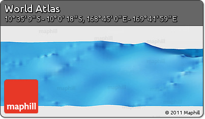 Physical Panoramic Map of the Area around 10° 17' 43" S, 169° 13' 29" E