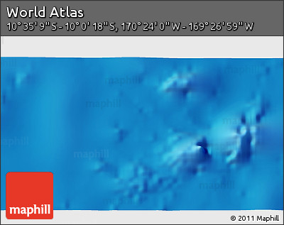 Physical 3D Map of the Area around 10° 17' 43" S, 169° 55' 30" W