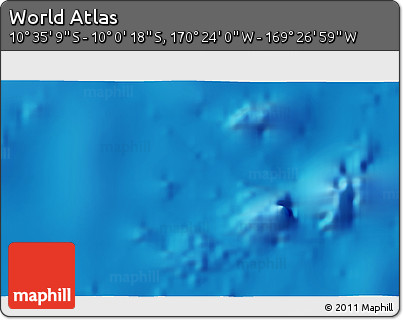 Physical 3D Map of the Area around 10° 17' 43" S, 169° 55' 30" W