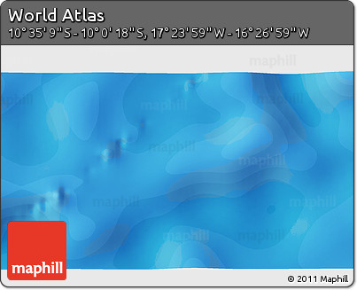 Political 3D Map of the Area around 10° 17' 43" S, 16° 55' 29" W