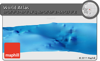 Physical Panoramic Map of the Area around 10° 17' 43" S, 170° 4' 29" E