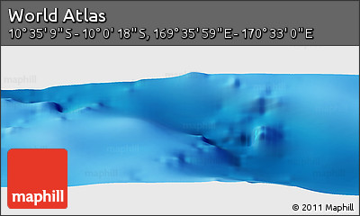 Physical Panoramic Map of the Area around 10° 17' 43" S, 170° 4' 29" E