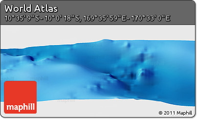 Physical Panoramic Map of the Area around 10° 17' 43" S, 170° 4' 29" E