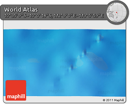 Physical 3D Map of the Area around 10° 17' 43" S, 172° 37' 30" E