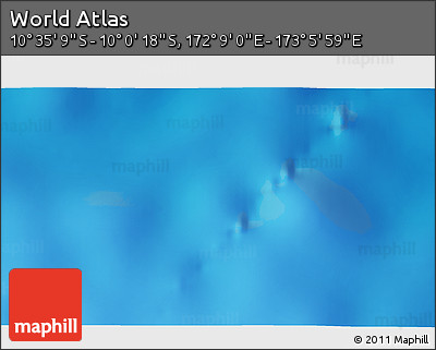 Physical 3D Map of the Area around 10° 17' 43" S, 172° 37' 30" E