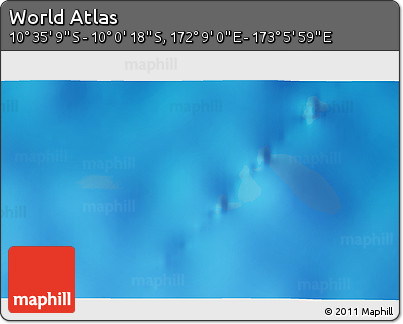 Physical 3D Map of the Area around 10° 17' 43" S, 172° 37' 30" E