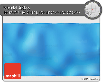 Physical 3D Map of the Area around 10° 17' 43" S, 173° 19' 29" W